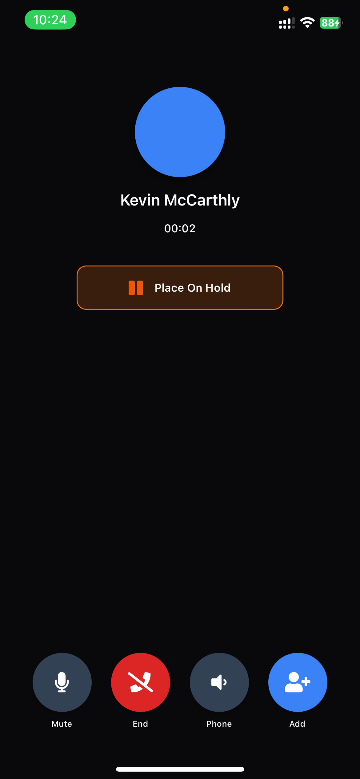 Place on Hold