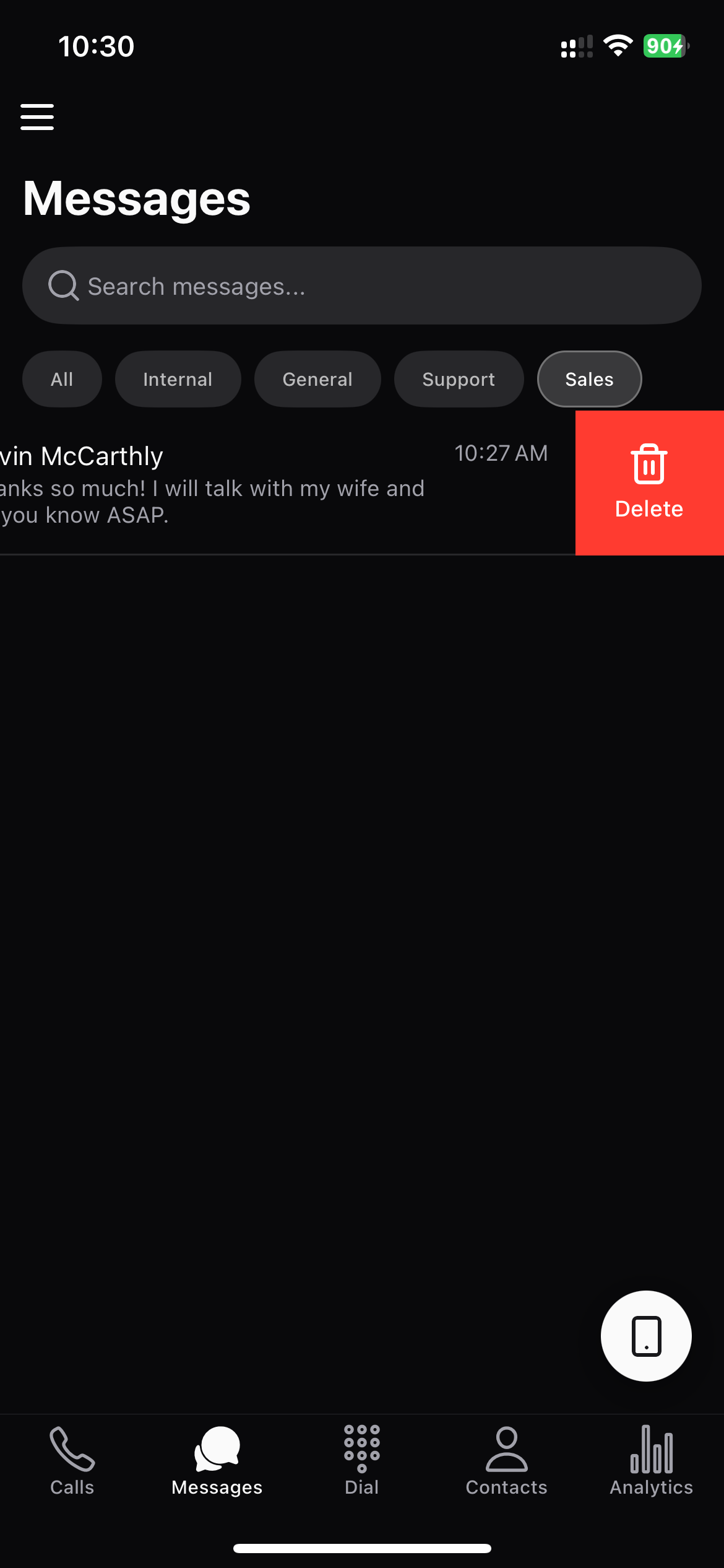 Delete Conversation