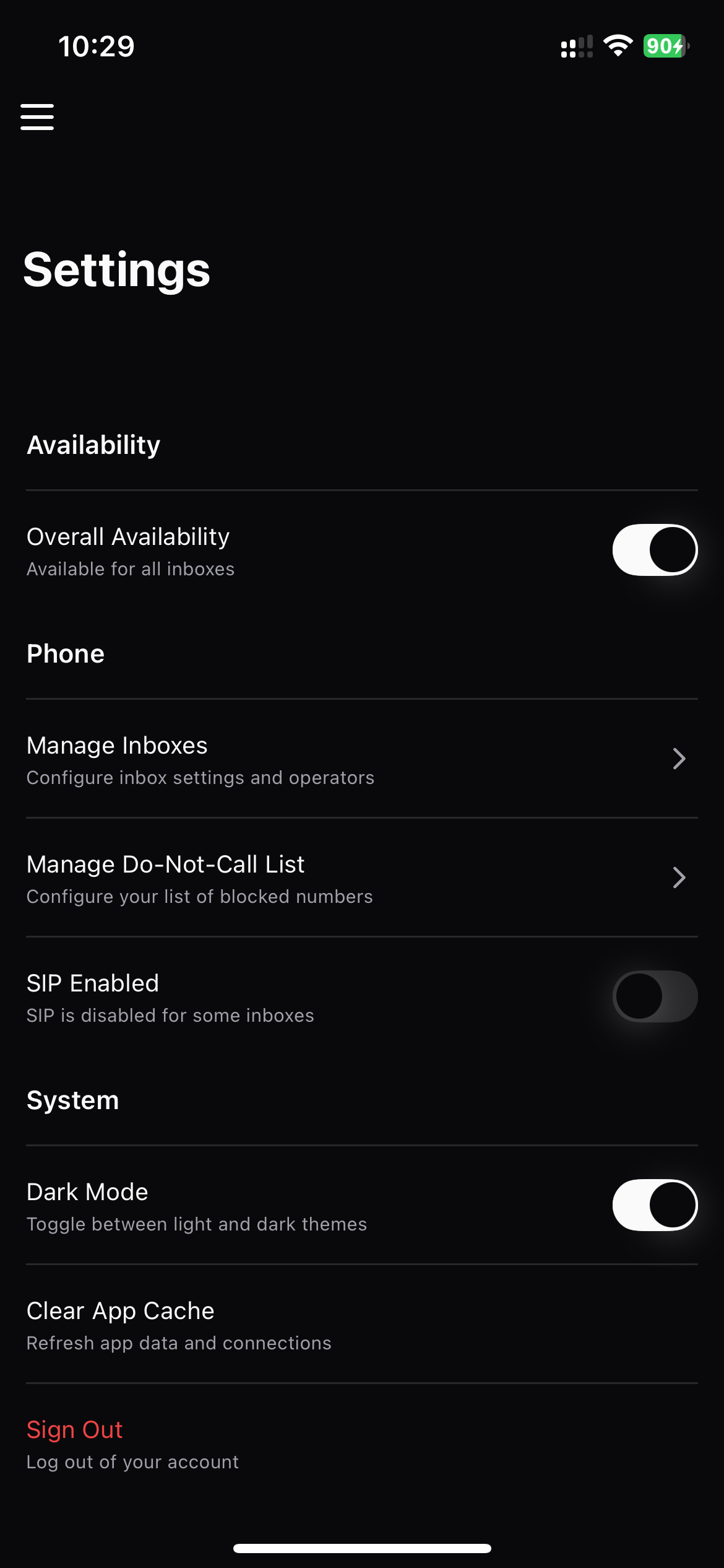 Settings Overview