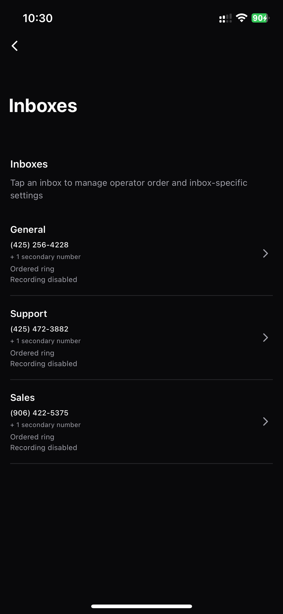 Manage Inboxes